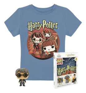 Pop & Tee Harry Potter Funko + Camiseta Trio Talla L