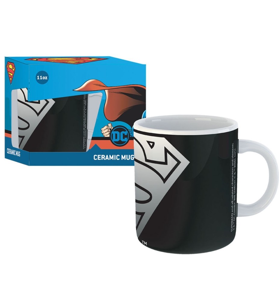 Taza Gb Eye Ceramica DC Comic Superman Estilo Negro