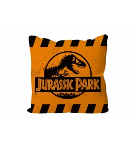 Cojin Cuadrado Caution Logo Naranja Jurassic Park Envasado Vacio