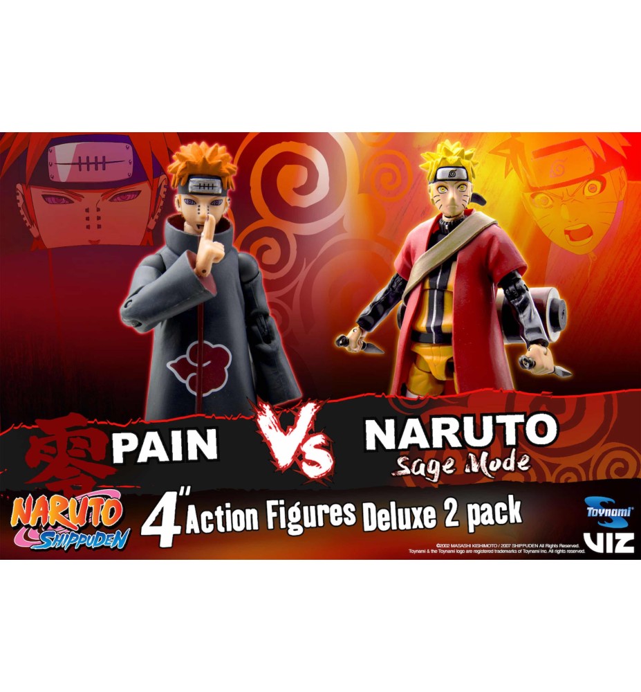 Pack 2 Figuras Toynami Naruto Naruto Sage Mode Vs Pain Exclusiva