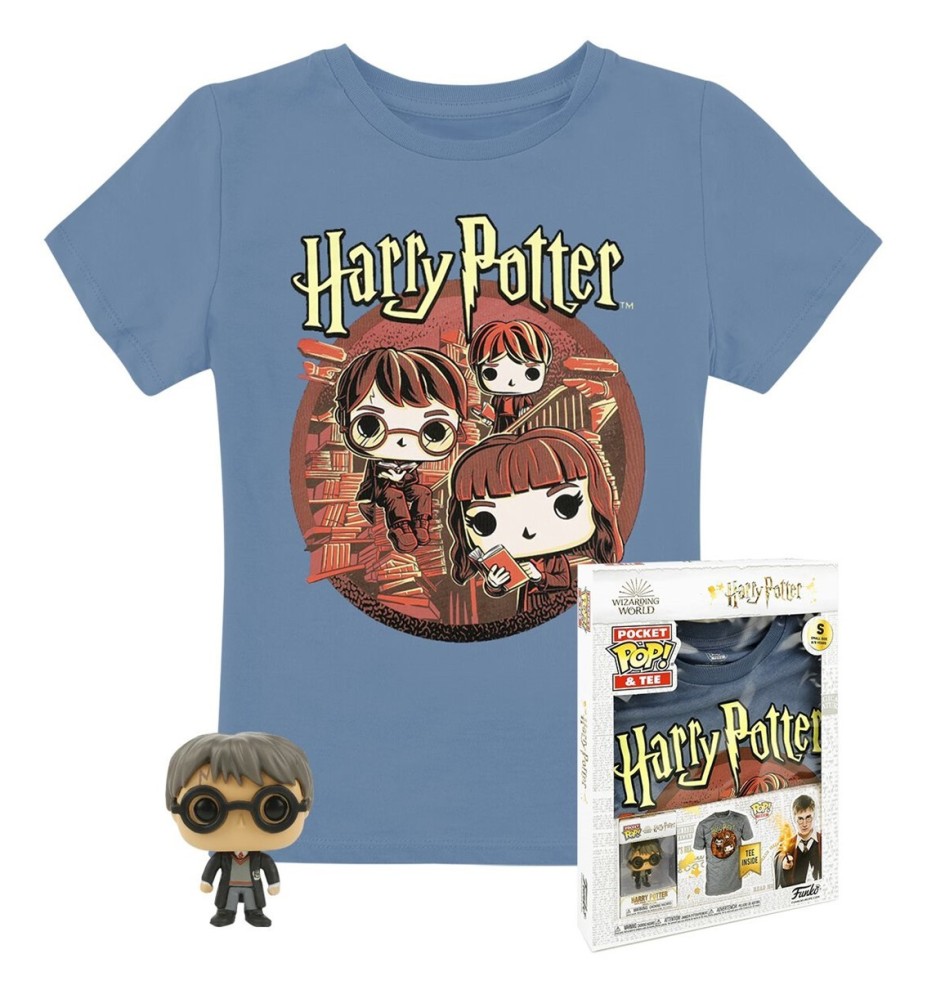 Pop & Tee Harry Potter Funko + Camiseta Trio Talla M