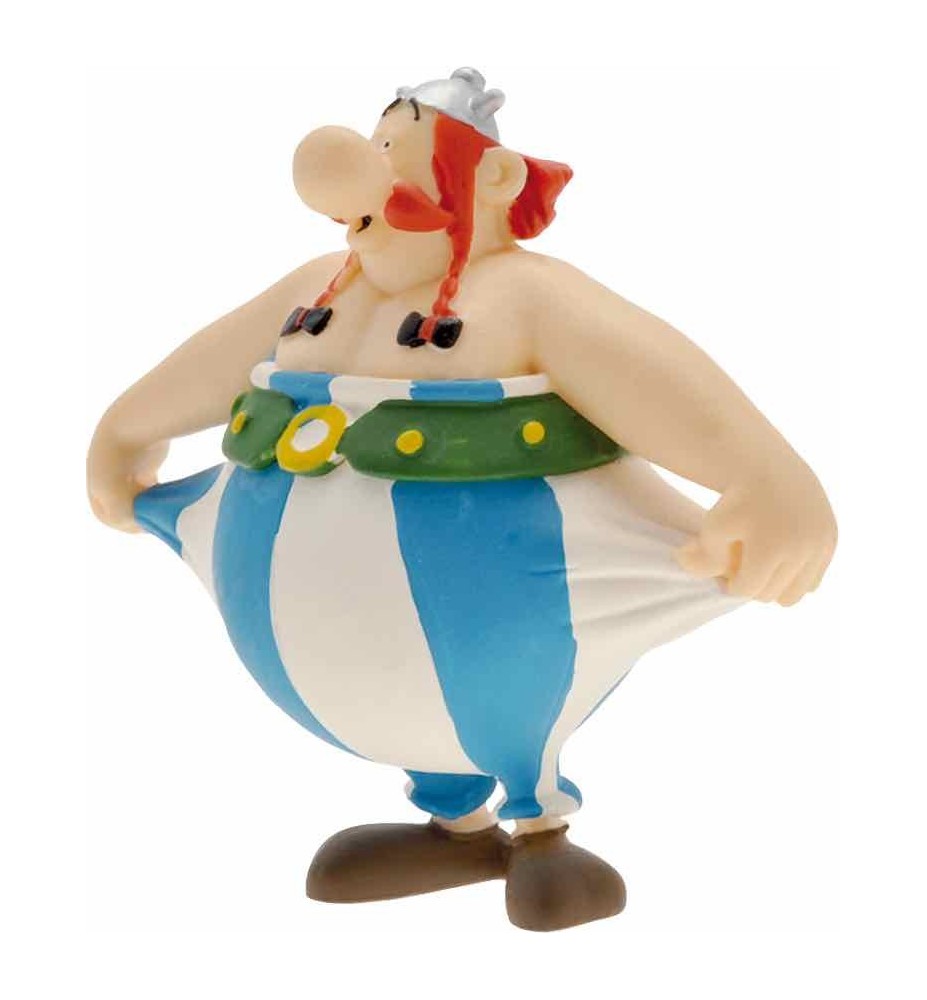 Figura Plastoy Asterix & Obelix Obelix Sujetandose El Pantalon Pvc