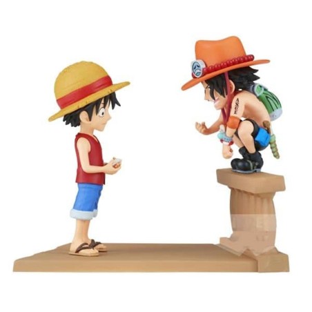 Figura Banpresto One Piece World Collectable Log Stories Luffy Y Ace 8cm