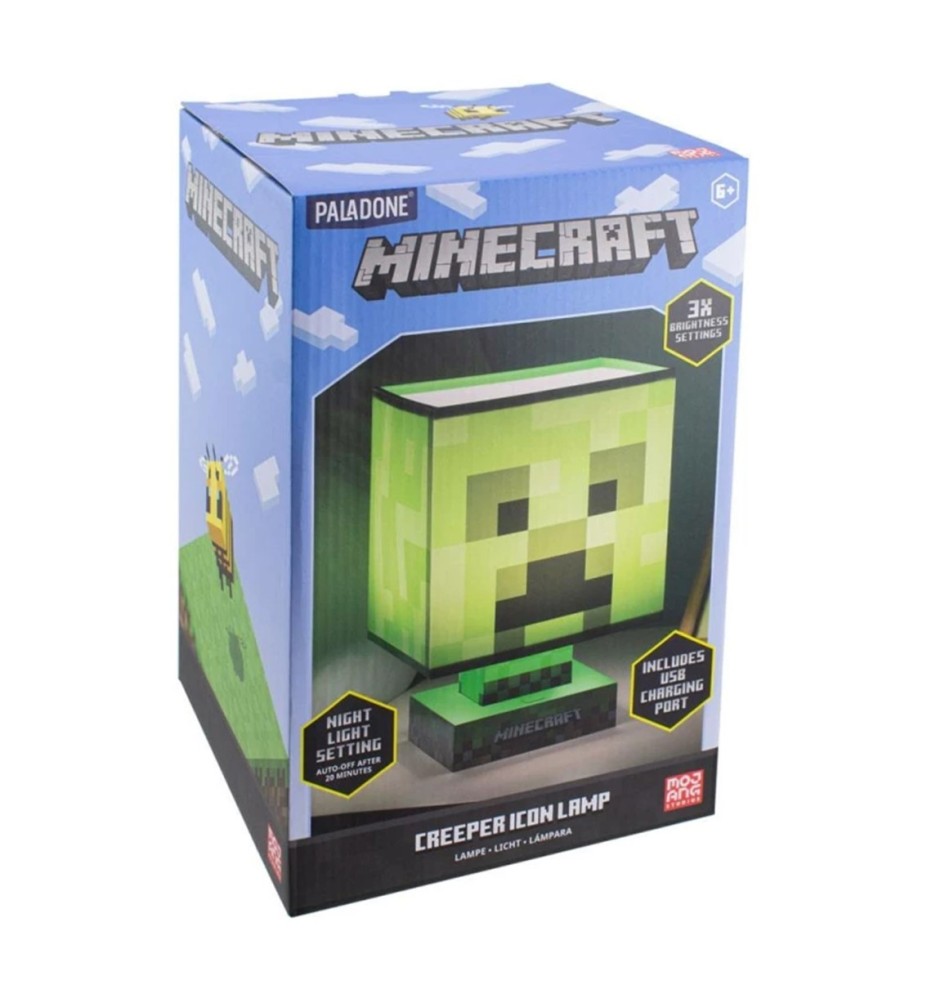 Lámpara Paladone Con Cargador Usb Minecraft Creeper