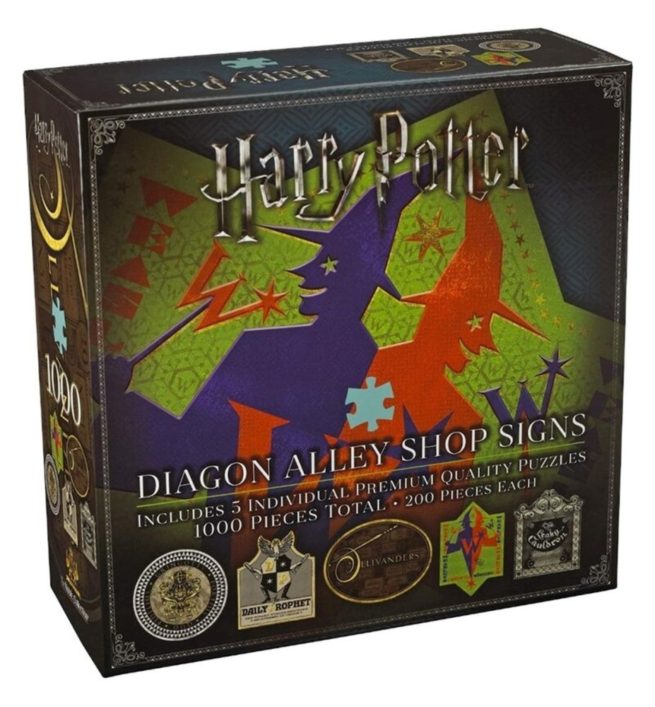 Puzzle The Noble Collection Harry Potter Callejon Diagon Simbolos & Logos Tiendas 1000 Piezas