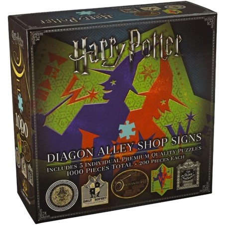 Puzzle The Noble Collection Harry Potter Callejon Diagon Simbolos & Logos Tiendas 1000 Piezas