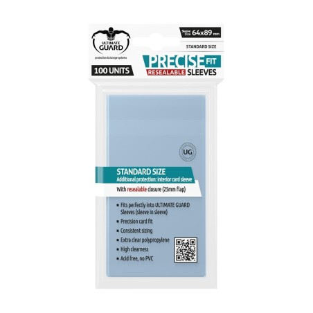 Fundas Transparentes De Cartas Ultimate Guard Precise - Fit Cierre Reutilizable Tamaño Estándar 100 Unidades