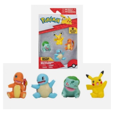 Pack 4 Figuras Pokémon Iniciales De Kanto