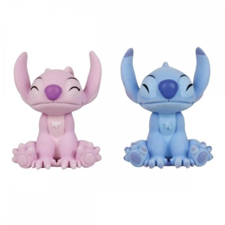 Pack De 2 Figuras Flocadas Enesco Disney Stitch Y Angel Beso