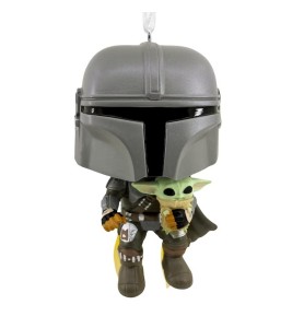 Adorno De Navidad Funko Star Wars Mandaloriano & Grogu  Figura De Resina