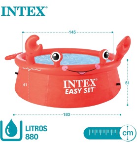 Intex 26100 Piscina Hinchable Redonda 183x51cm Cangrejo