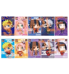 Set Figuras Con Postales Megahouse Naruto Shippuden Petit Chara Land 10th Anniversary