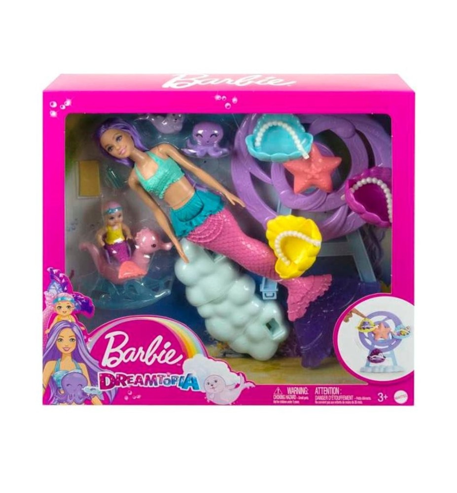 Muñeca Barbie Mattel Sirena Juego De Cuidado Con Merbaby Y Foca