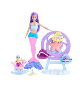 Muñeca Barbie Mattel Sirena Juego De Cuidado Con Merbaby Y Foca