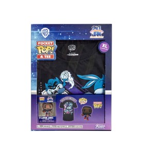 Pop & Tee Space Jam Looney Tunes Funko Lebron James + Camiseta Pack 10 Unidades Todas Las Tallas