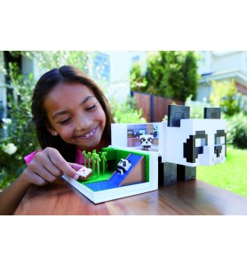 Figura Mattel Minecraft Mob Head Mini Panda Casa De Juegos