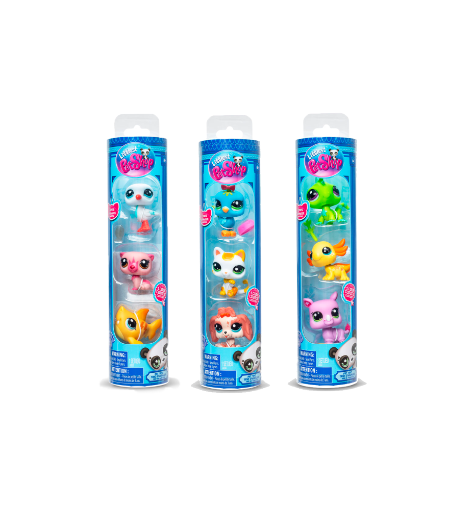 Mascotas Little Pet Shop Pack De 3 Mascotas -  1 Unidad Aleatoria