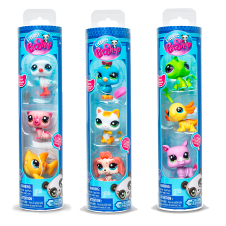 Mascotas Little Pet Shop Pack De 3 Mascotas -  1 Unidad Aleatoria