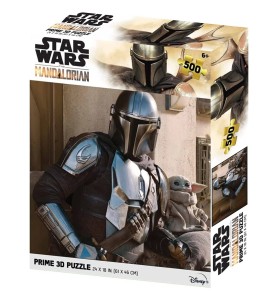 Puzle Lenticular Prime 3d 500 Piezas The Mandalorian El Mandaloriano Mando & Grogu