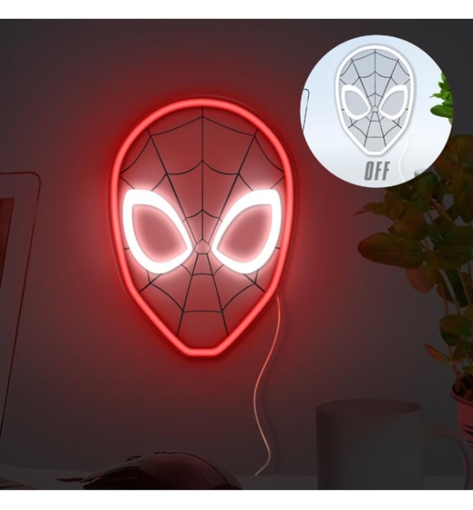 Lámpara De Pared Paladone Spiderman Luz Led Neon